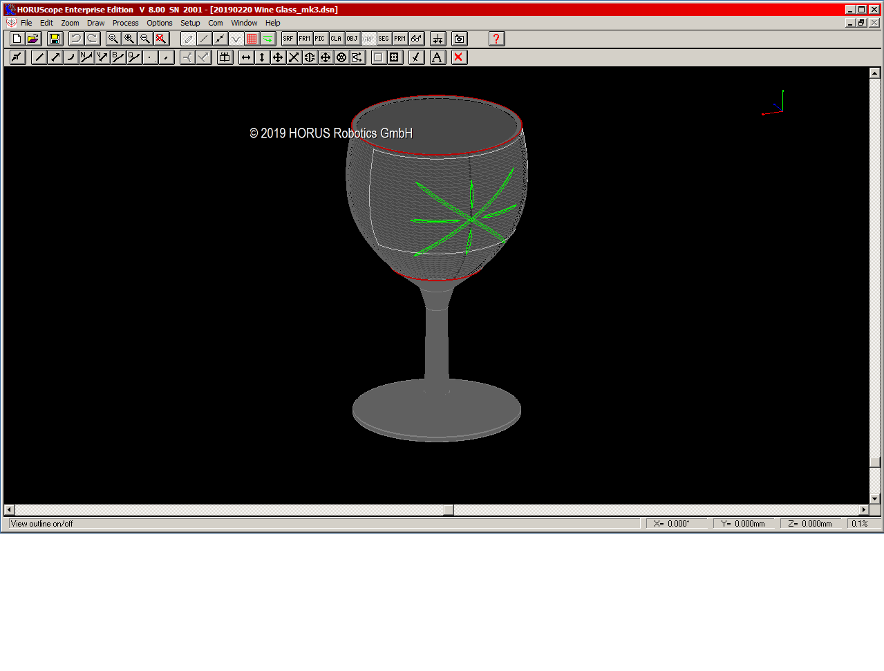 HORUScope 8.0 CAD CAM Software for Glass Decor Cutting